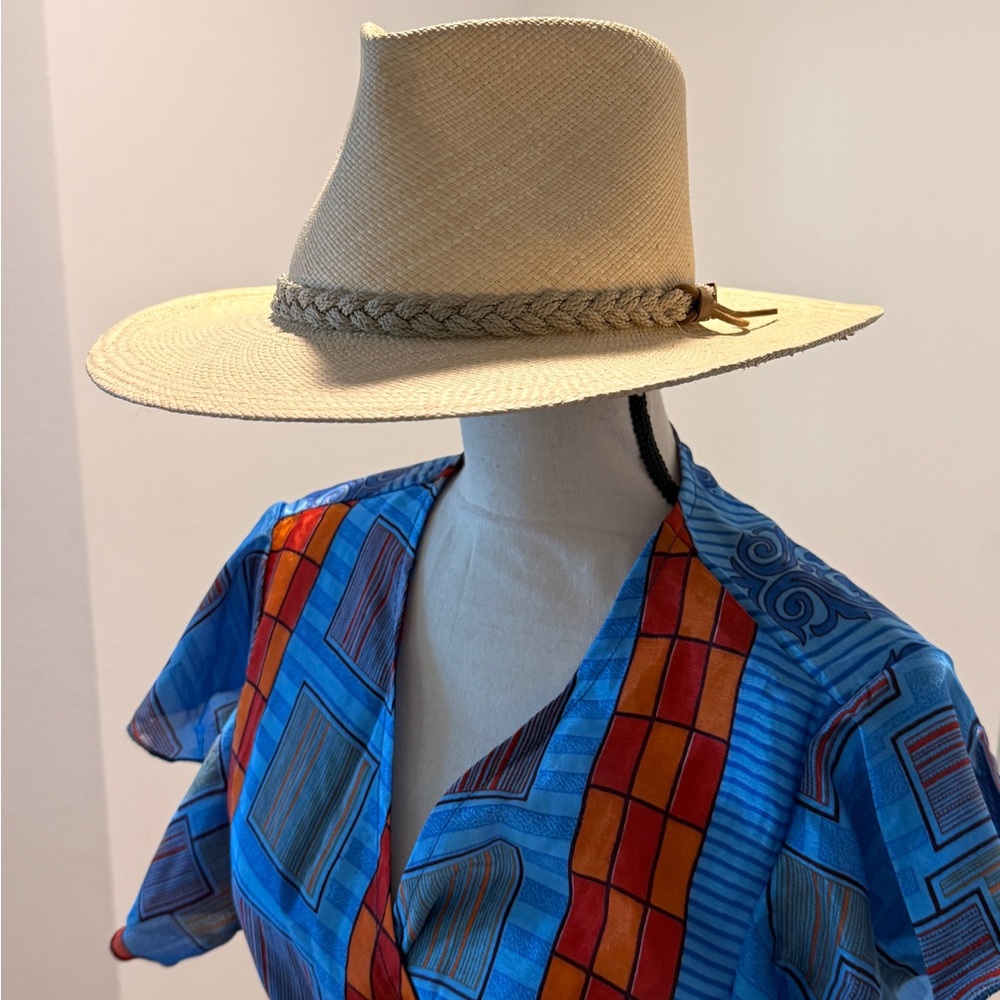 Stylish Straw Hat and Colorful Shirt
